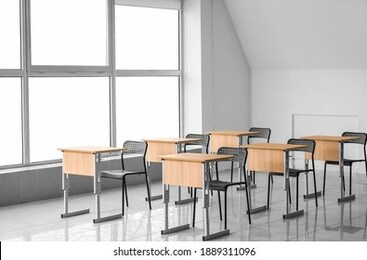 interior of modern empty classroom