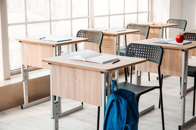 interior of modern empty classroom