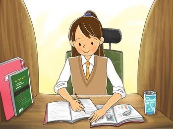 illustration of student writing