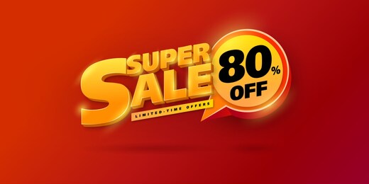 sale banner transparency template design, big sale special up to 80% off. super sale, end of season special offer banner. vector illustration.