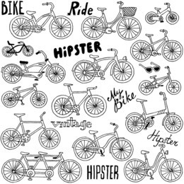 bicycles seamless pattern. vector illustration.