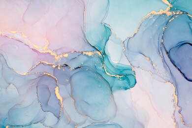 natural  luxury abstract fluid art painting in alcohol ink technique. tender and dreamy  wallpaper. mixture of colors creating transparent waves and golden swirls. for posters, other printed materials