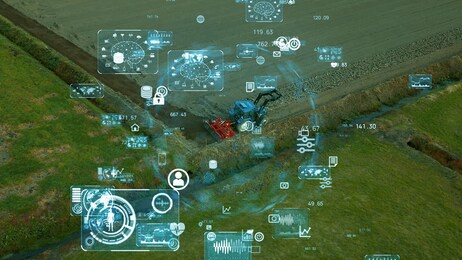 agriculture and technology concept. agritech.