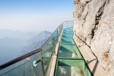 glass sky walk at tianmenshan tianmen mountain china