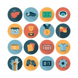 vector modern football icons