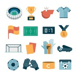 vector modern football icons