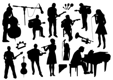 musicians silhouettes