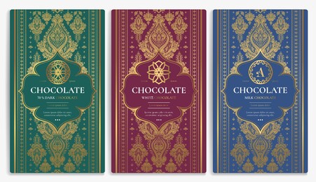luxury packaging design of chocolate bars. vintage vector ornament template. elegant, classic elements. great for food, drink and other package types. can be used for background and wallpaper.