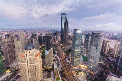 shanghai lujiazui financial center aside the huangpu river.