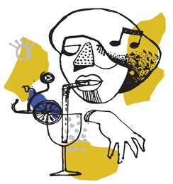 hand drawn surreal face. abstract trend portrait.