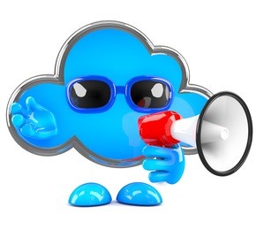 3d render of a cloud with a bullhorn