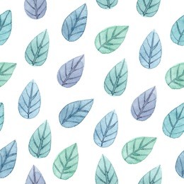 watercolor pattern with leaves