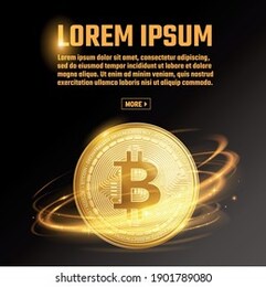 bitcoin crypto currency vector banner design template
