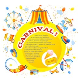 amusement entertainment carnival theme park design invitation flyer vector illustration