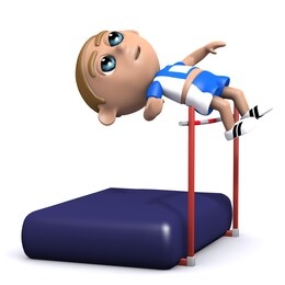 3d render of an athlete doing the high jump