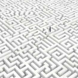 businessman in a maze