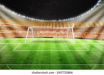 football stadium 3d rendering soccer stadium with crowded field arena