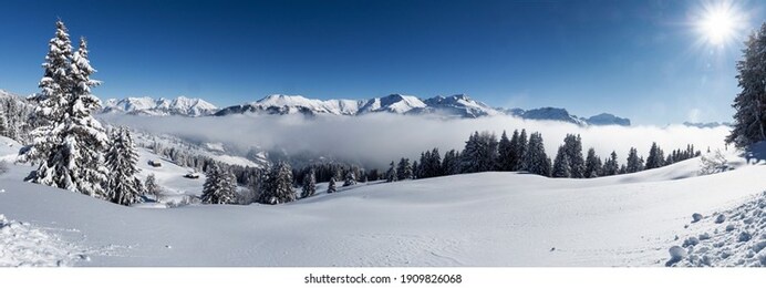 schamserberg, switzerland: winter landscape of the schamserberg and piz beverin nature park.