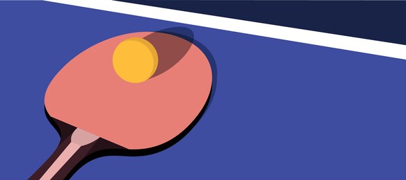 racket and ball for playing ping pong