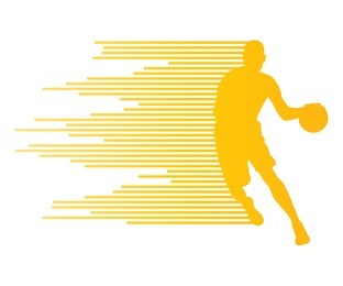 man basketball player vector background concept made of colorful stripes