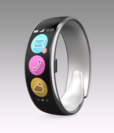 smart wristband isolated on gray background