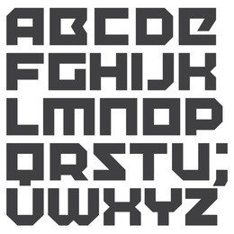 vector geometric font. square letters. modern type. brick typeface