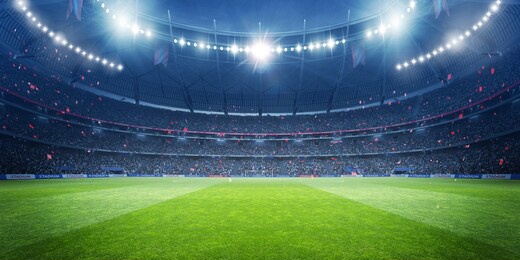 night soccer stadium 3d rendering