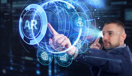 ar, augmented reality icon. business, technology, internet and network concept.