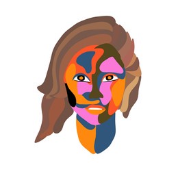 hand drawn raster illustration for your modern fashion design. woman portrait in modern abstract style.