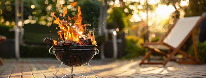 barbecue grill in the open air. summer holidays