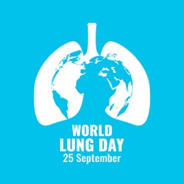 international lung day vector placard on blue background