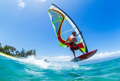 windsurfing, fun in the ocean, extreme sport