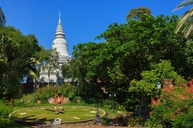beautiful view of wat phnom in phnom penh, cambodia