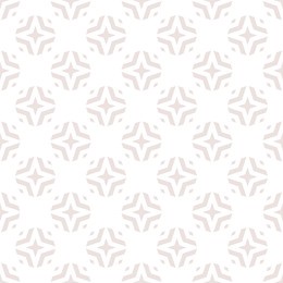 vector geometric floral seamless pattern. subtle white and beige background. simple abstract ornament. delicate graphic texture with diamond shapes, stars, rhombuses. repeat design for decor, textile