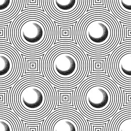 abstract vector seamless op art pattern. op art, graphic ornament with halftone effect. optical illusion
