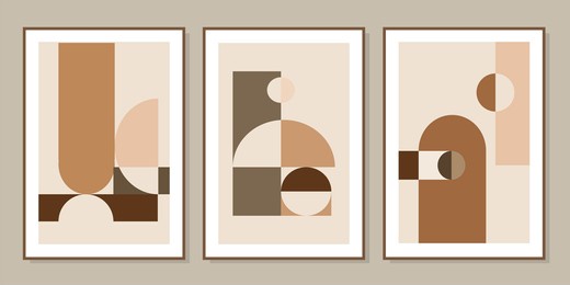 set of creative minimalist hand drawn illustrations for wall decoration, postcard or brochure cover design. hand draw vector design elements. vector eps10.