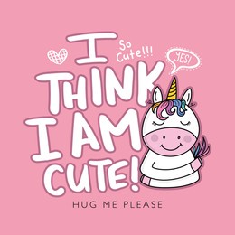 unicorn drawing and text design for fashion graphics, t shirt prints, posters, stickers etc