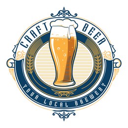craft beer - glass of beer decorative vintage emblem