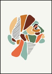 minimalist contemporary portrait of woman beauty surreal face line art