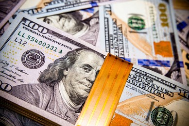 a pack of lies the us currency on background of dollars
