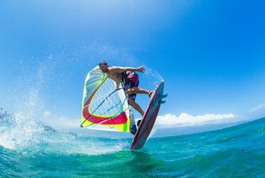 windsurfing, fun in the ocean, extreme sport
