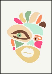 minimalist contemporary portrait of woman beauty surreal face line art
