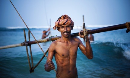 smiling fisherman.