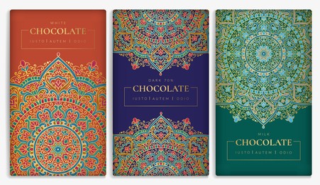 luxury packaging design of chocolate bars. vintage vector ornament template. elegant, classic elements. great for food, drink and other package types. can be used for background and wallpaper.