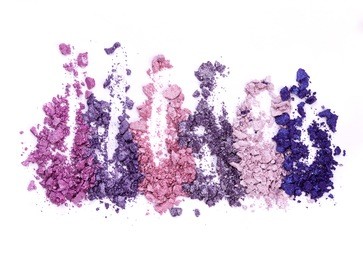 colored eye shadow over white background