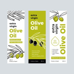 olive oil label set. design templates for packaging oil.