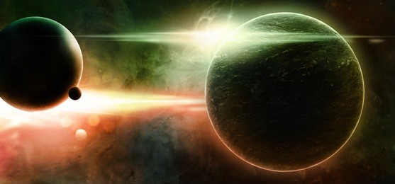 planets on a starry background