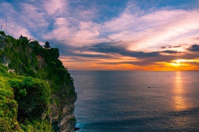 uluwatu temple in sunset. bali, indonesia