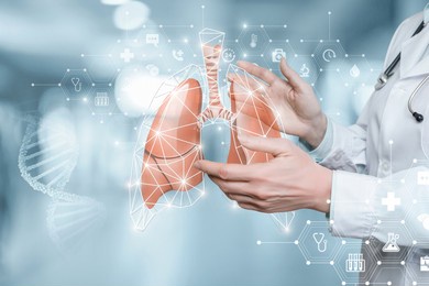 the concept of diagnostics, treatment and support for lung.