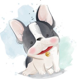 cute french bulldog puppy set